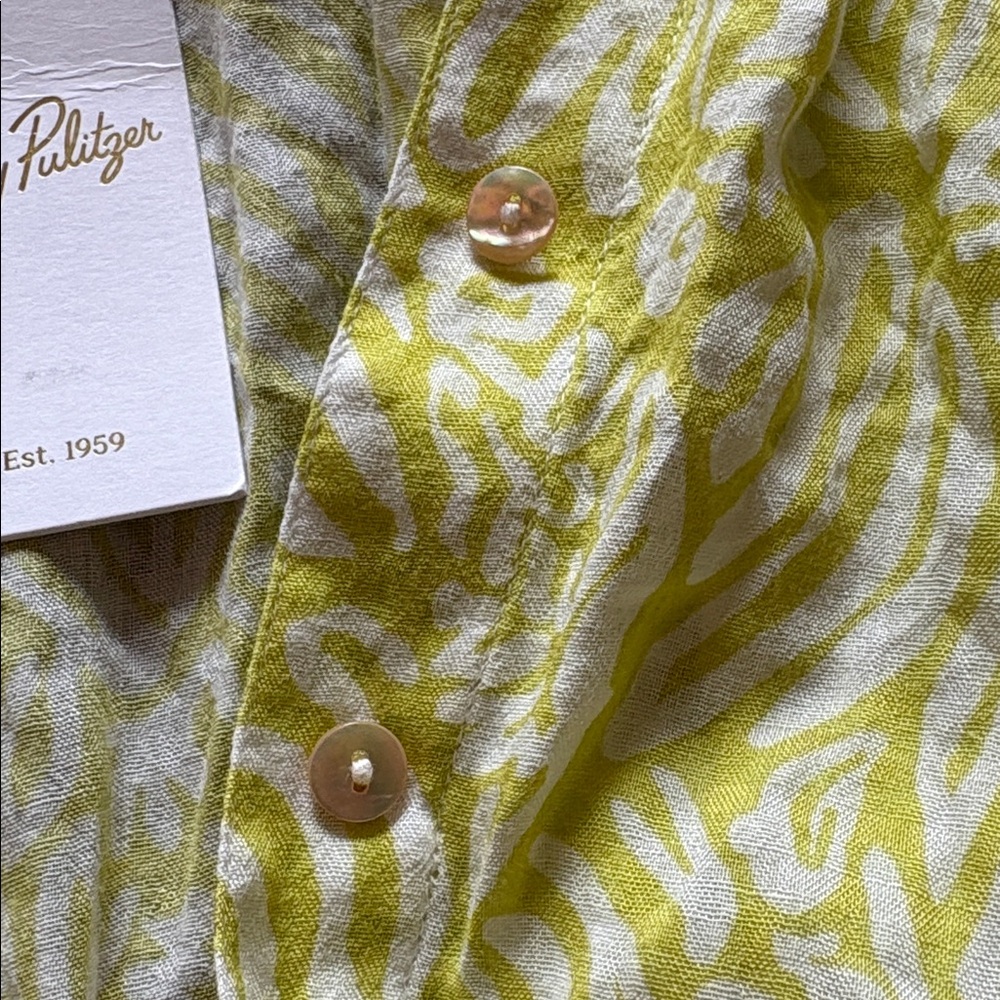 Lilly Pulitzer Melony Shirtdress - Jardin Green Zee Bebe Size 00 - Picture 13 of 14